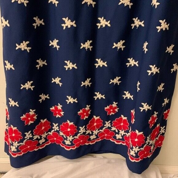 Vicky Vaughn ALine Skirt Vintage 1960s Flowers Patriotic Modest See Measurements - Picture 4 of 6